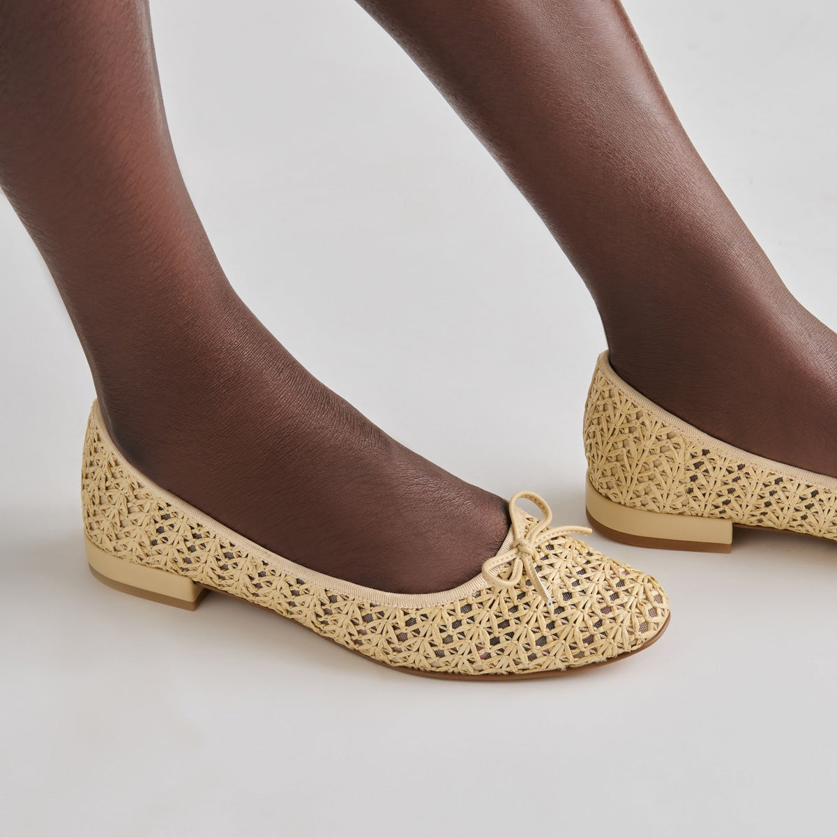 Dolce Vita SHOES Ulicia Lt Natural Cross Hatch Raffia Ballet Flats