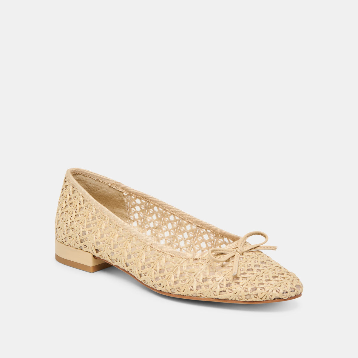 Dolce Vita SHOES Ulicia Lt Natural Cross Hatch Raffia Ballet Flats