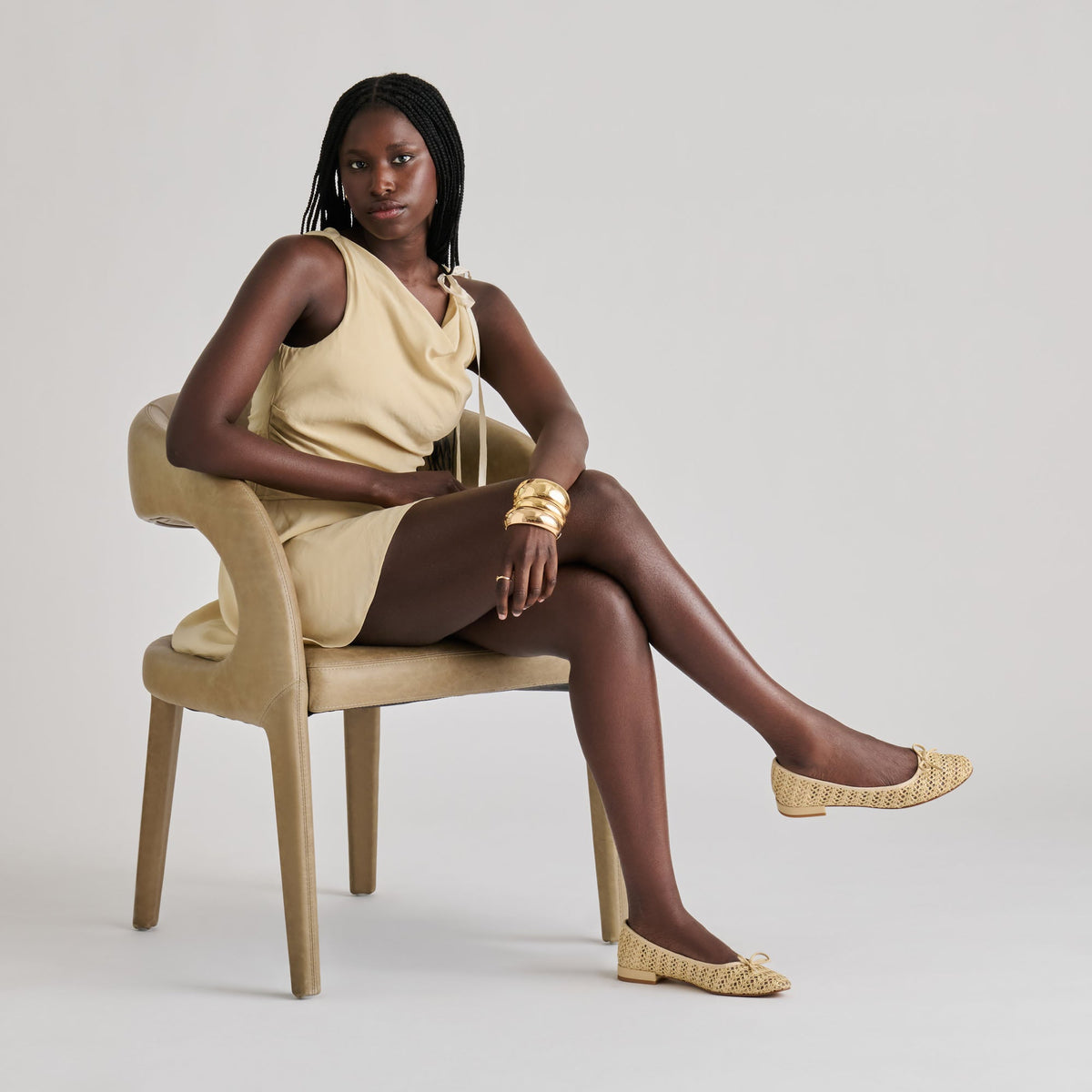 Dolce Vita SHOES Ulicia Lt Natural Cross Hatch Raffia Ballet Flats