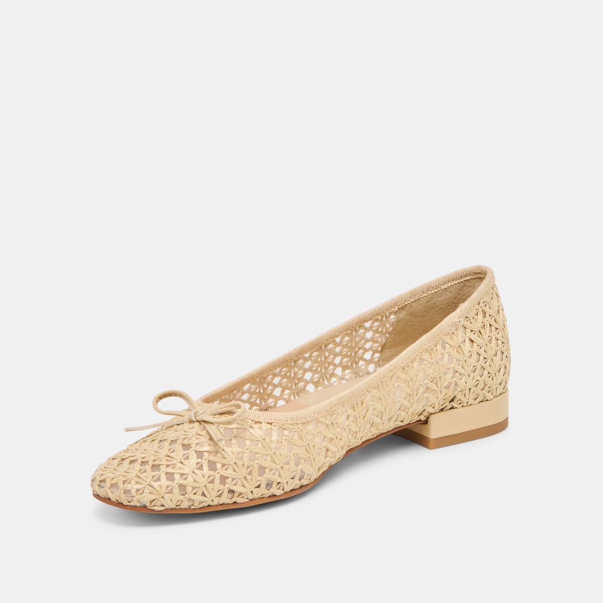 Dolce Vita SHOES Ulicia Lt Natural Cross Hatch Raffia Ballet Flats