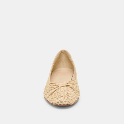 Dolce Vita SHOES Ulicia Lt Natural Cross Hatch Raffia Ballet Flats