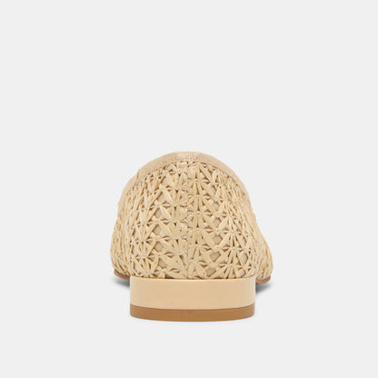 Dolce Vita SHOES Ulicia Lt Natural Cross Hatch Raffia Ballet Flats