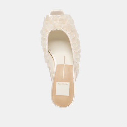 Dolce Vita SHOES Samary Confetti Off White Satin Heels