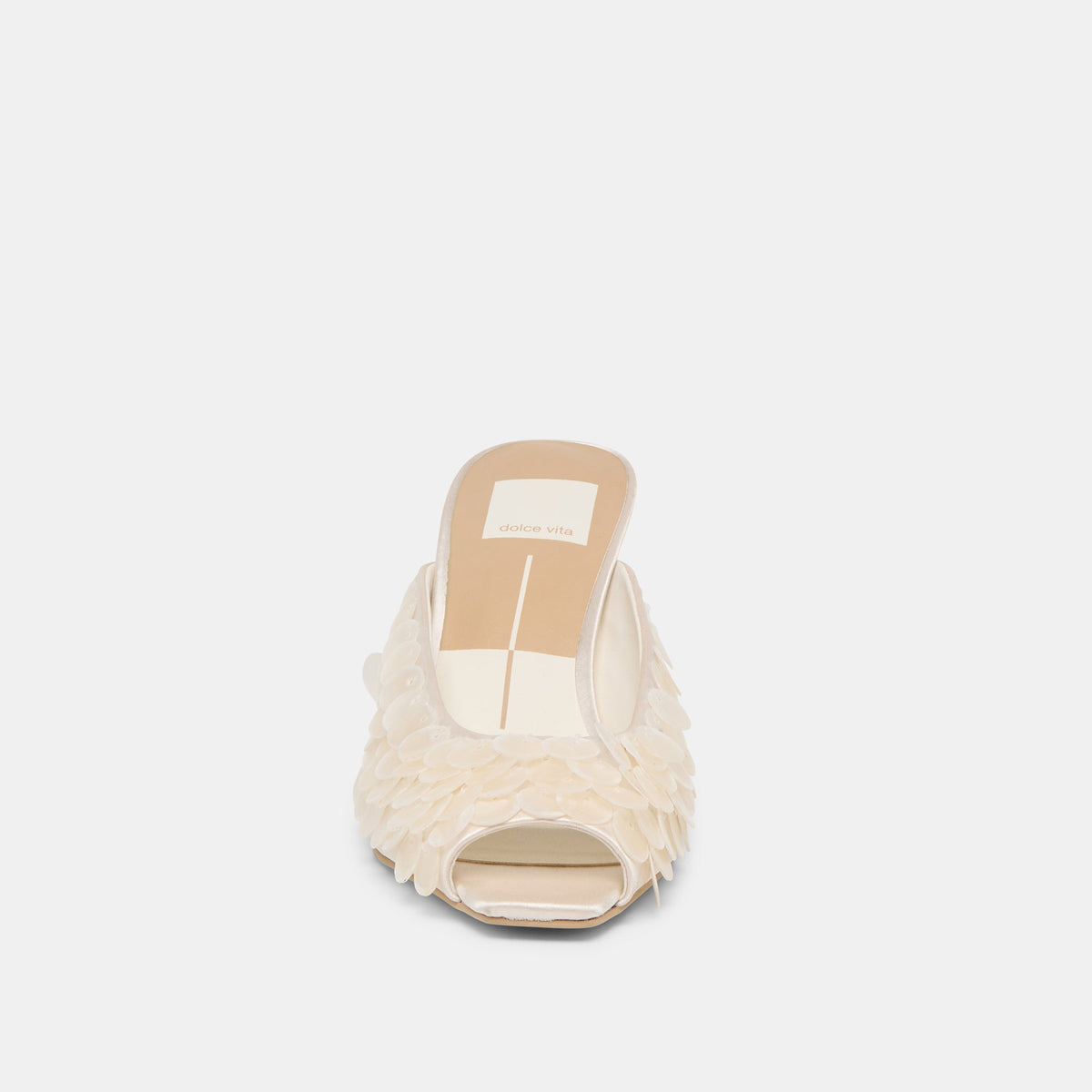 Dolce Vita SHOES Samary Confetti Off White Satin Heels