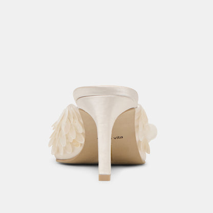 Dolce Vita SHOES Samary Confetti Off White Satin Heels