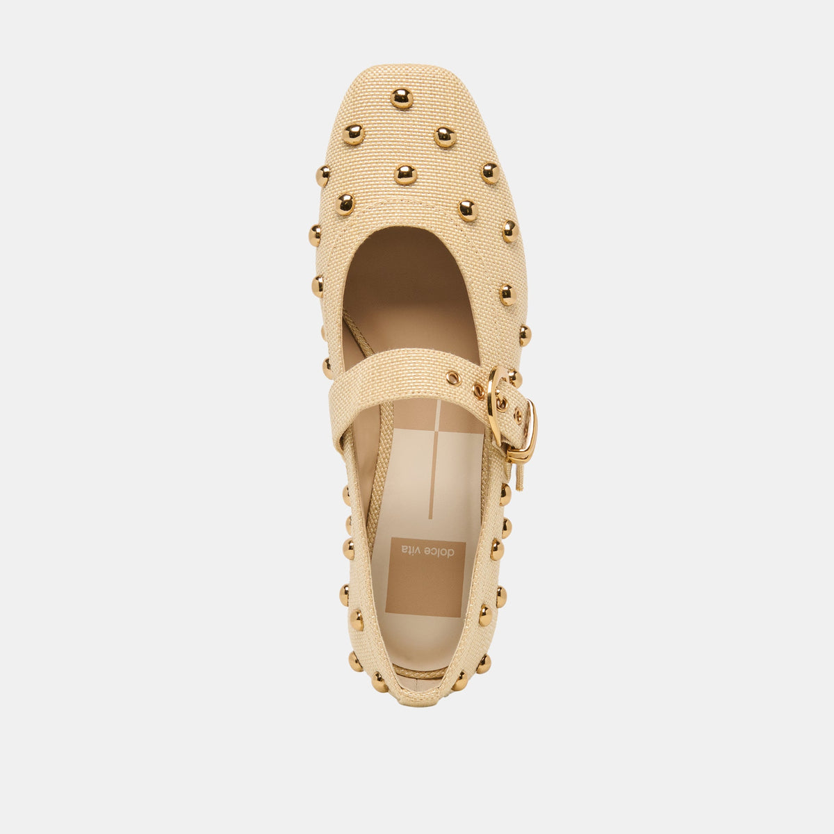 Dolce Vita SHOES Mikel Stud Lt Natural Raffia Ballet Flats