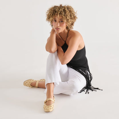 Dolce Vita SHOES Mikel Stud Lt Natural Raffia Ballet Flats