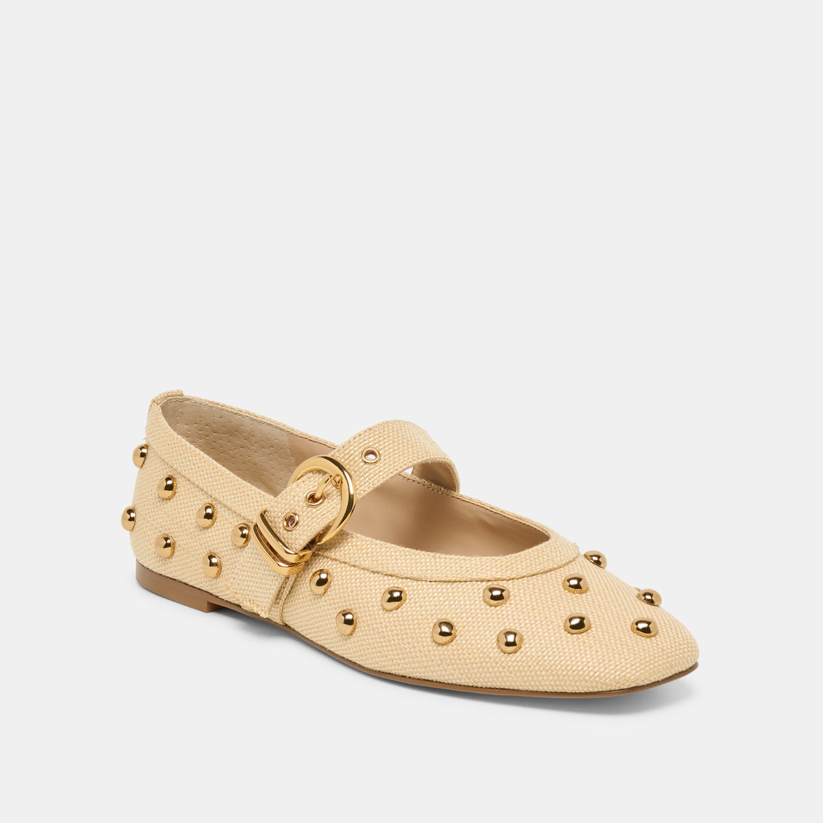 Dolce Vita SHOES Mikel Stud Lt Natural Raffia Ballet Flats