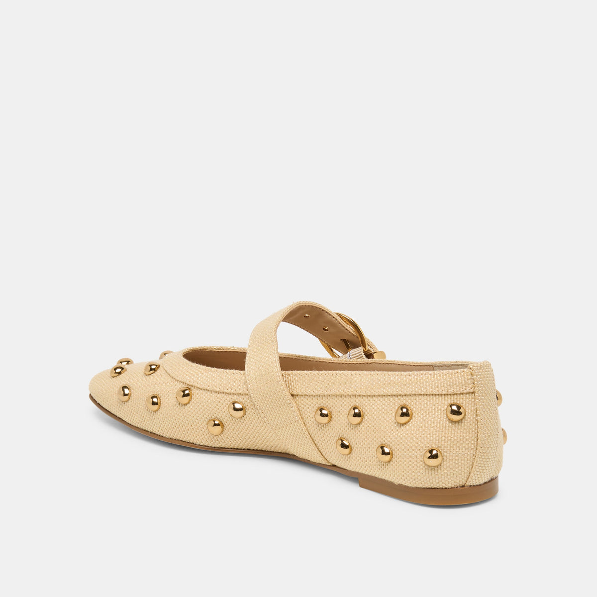 Dolce Vita SHOES Mikel Stud Lt Natural Raffia Ballet Flats