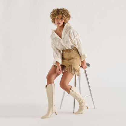 Dolce Vita SHOES Alisa Creme Leather Boots
