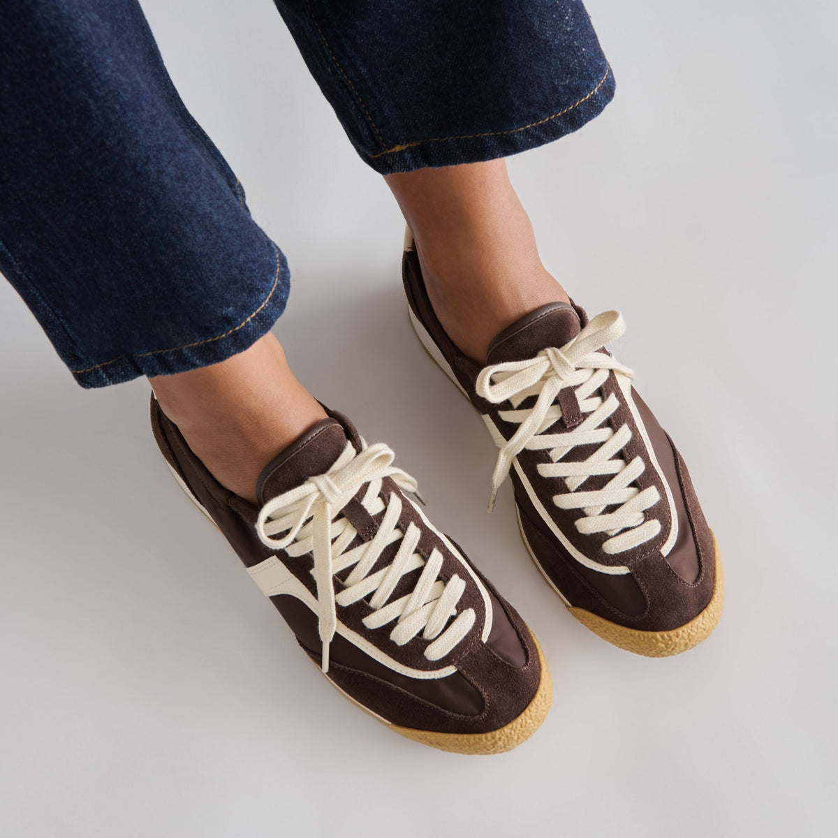 Dolce Vita SHOES Sariya Dk Brown Nylon Sneakers