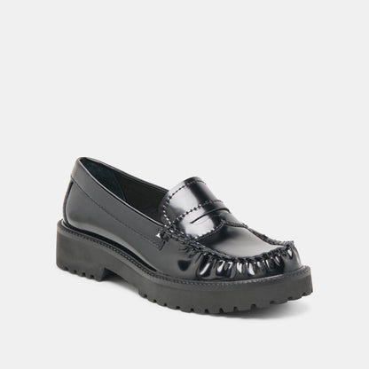 Dolce Vita SHOES Merek Midnight Boxleather Loafers