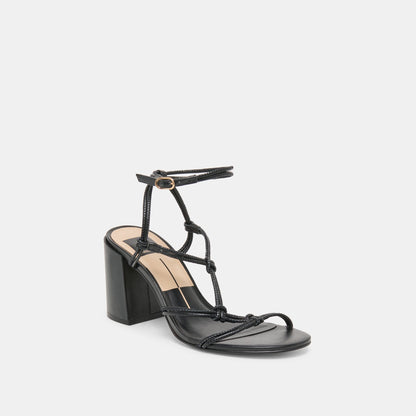 Dolce Vita SHOES Fizzy Black Leather Heels