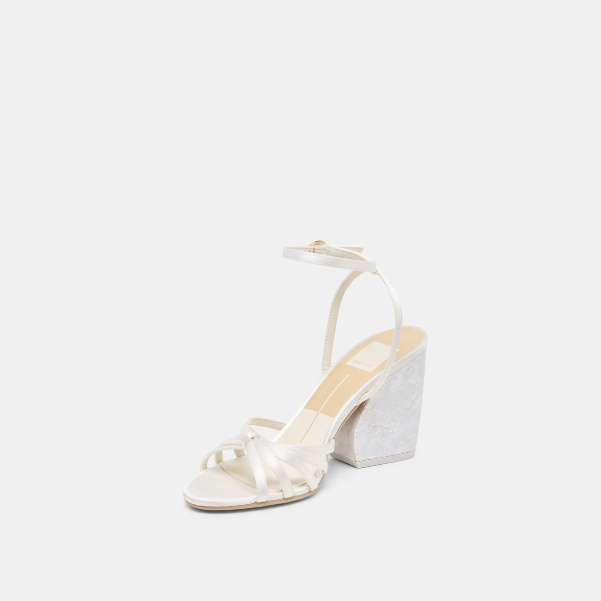 Dolce Vita SHOES Ronica True White Satin Heels