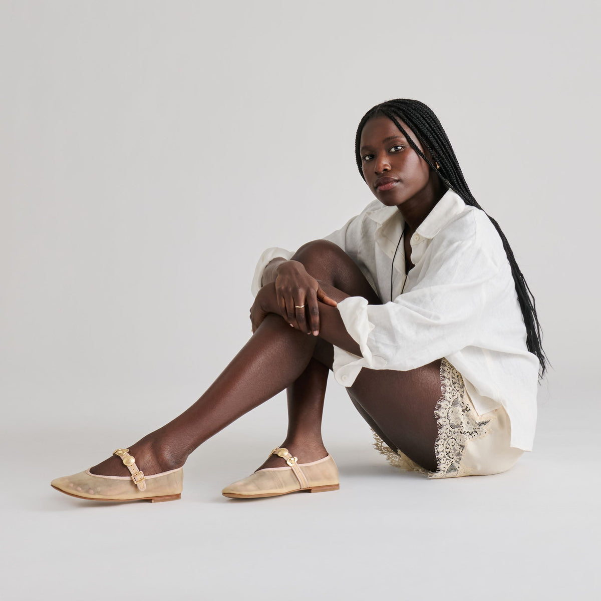 Dolce Vita SHOES Relan French Vanilla Mesh Ballet Flats