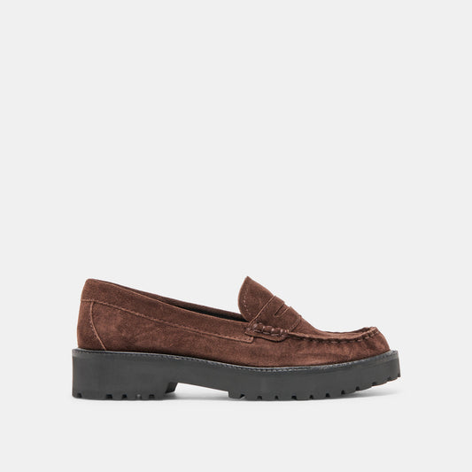 Dolce Vita SHOES Merek Dk Brown Suede Loafers
