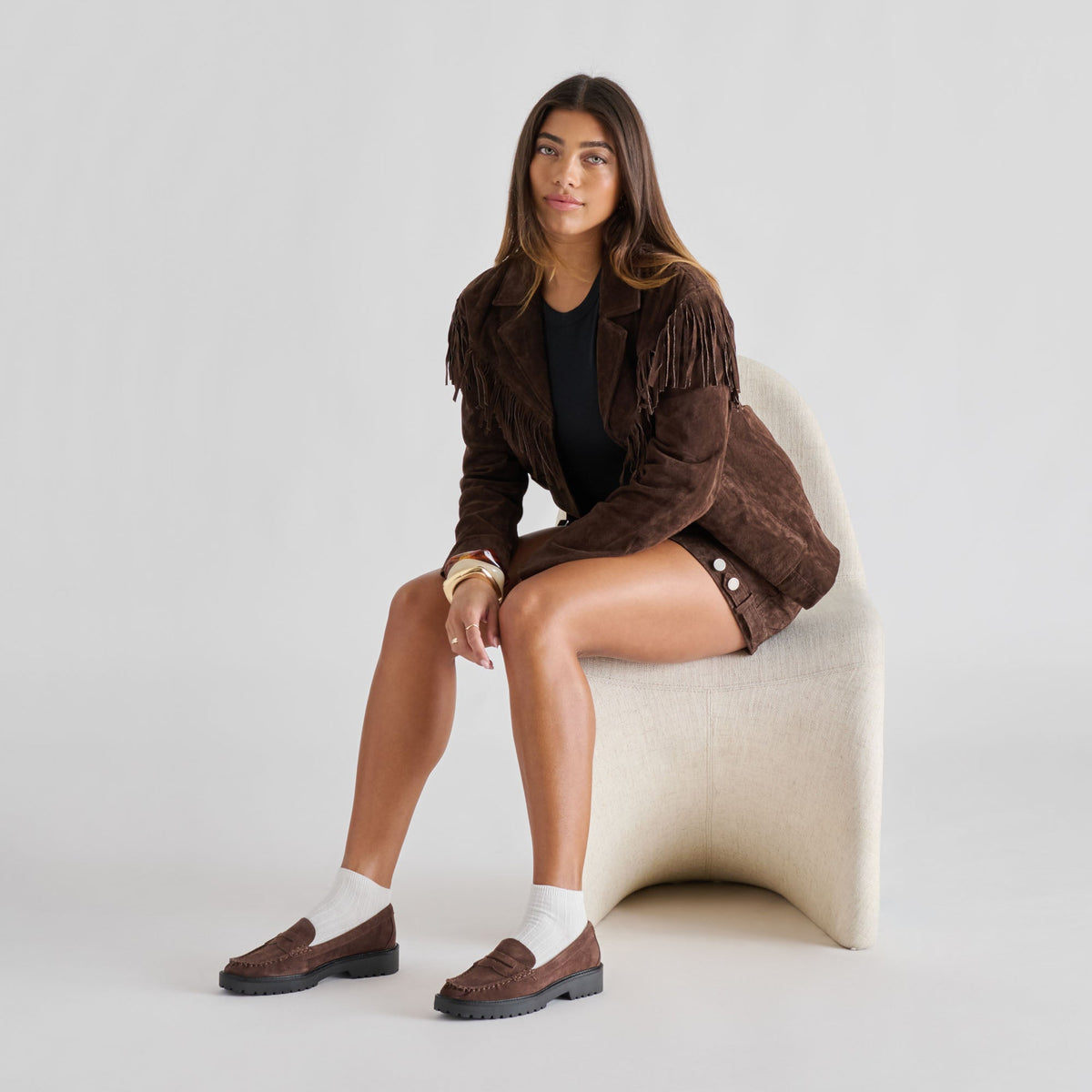 Dolce Vita SHOES Merek Dk Brown Suede Loafers