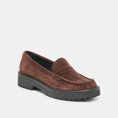 Dolce Vita SHOES Merek Dk Brown Suede Loafers