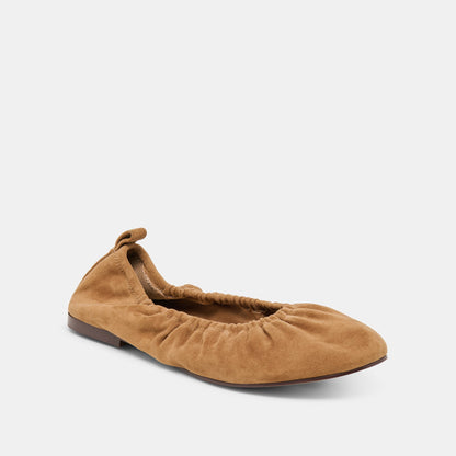 Dolce Vita SHOES Conrad Lt Brown Suede Ballet Flats