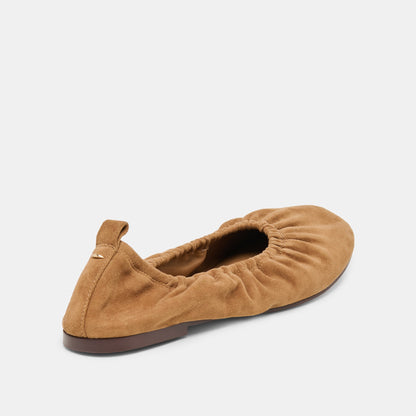 Dolce Vita SHOES Conrad Lt Brown Suede Ballet Flats