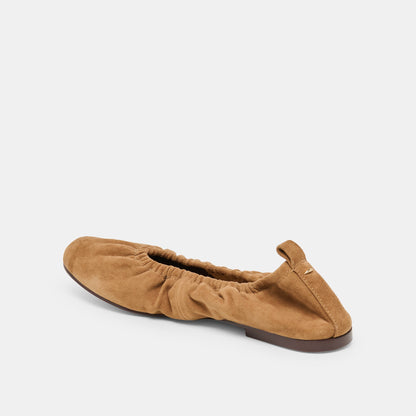 Dolce Vita SHOES Conrad Lt Brown Suede Ballet Flats