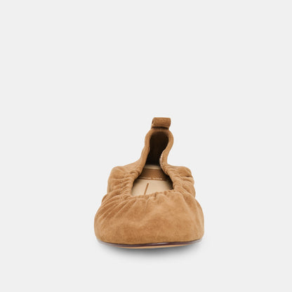 Dolce Vita SHOES Conrad Lt Brown Suede Ballet Flats