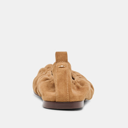 Dolce Vita SHOES Conrad Lt Brown Suede Ballet Flats