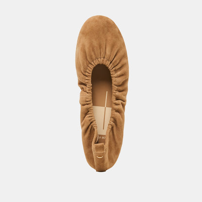 Dolce Vita SHOES Conrad Lt Brown Suede Ballet Flats