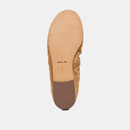 Dolce Vita SHOES Conrad Lt Brown Suede Ballet Flats