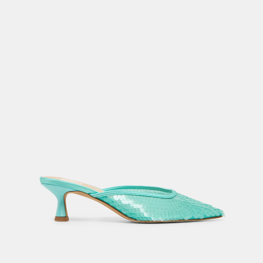 Dolce Vita SHOES Cleo Sequin Aqua Sequin Heels