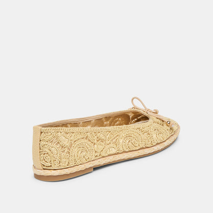 Dolce Vita SHOES Tianna Lt Natural Raffia Lace Ballet Flats