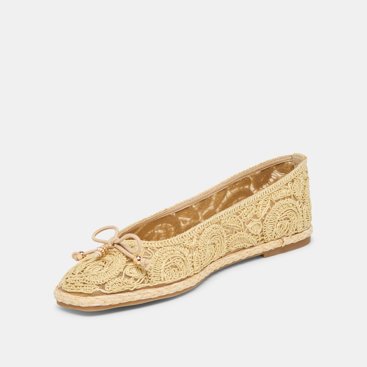 Dolce Vita SHOES Tianna Lt Natural Raffia Lace Ballet Flats