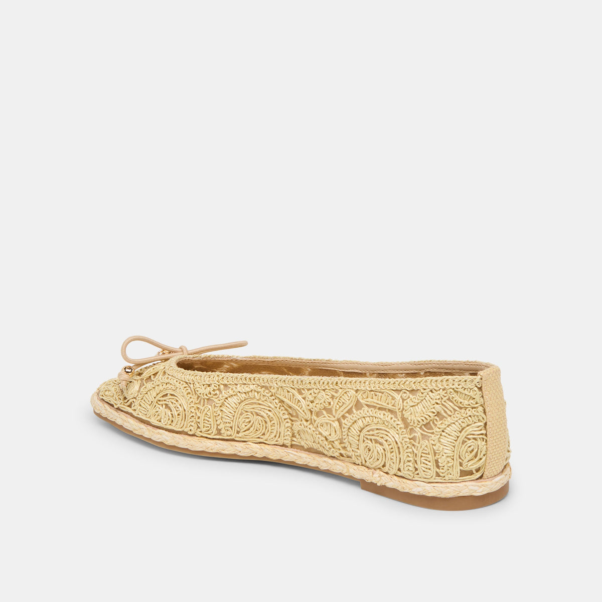 Dolce Vita SHOES Tianna Lt Natural Raffia Lace Ballet Flats