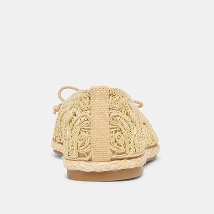 Dolce Vita SHOES Tianna Lt Natural Raffia Lace Ballet Flats