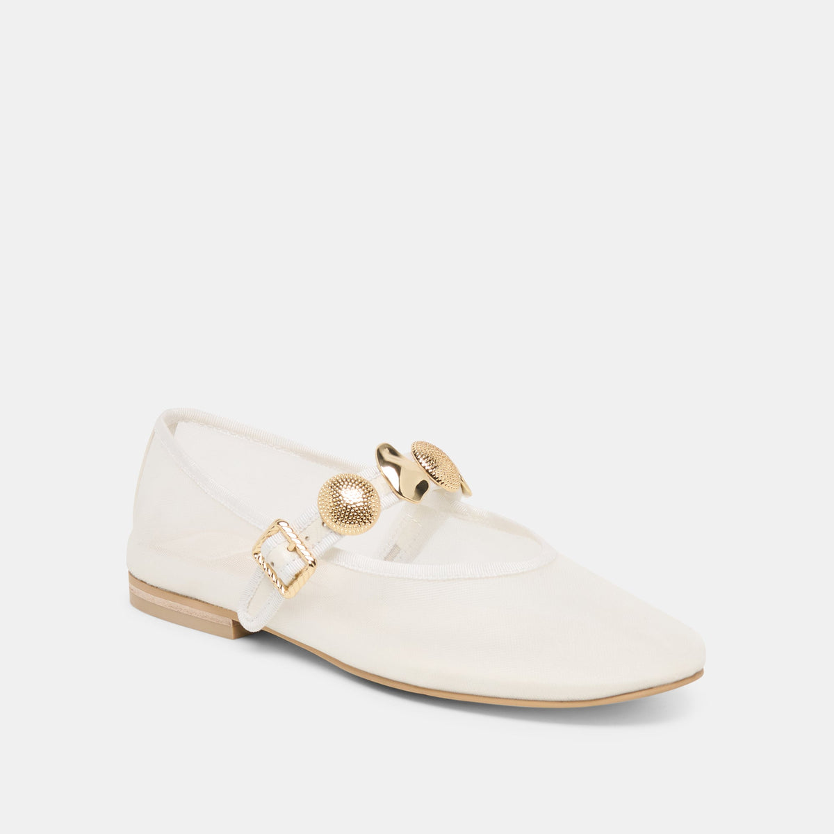 Dolce Vita SHOES Relan Mesh White Mesh Ballet Flats