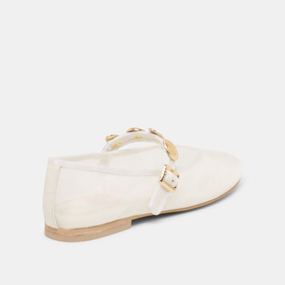 Dolce Vita SHOES Relan Mesh White Mesh Ballet Flats