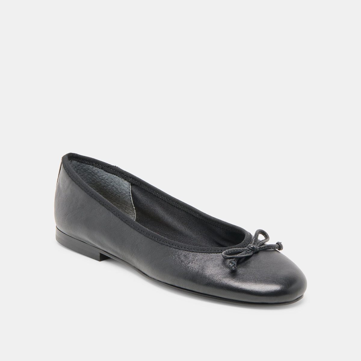 Dolce Vita SHOES Ritla Wide Black Leather Ballet Flats