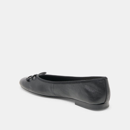 Dolce Vita SHOES Ritla Wide Black Leather Ballet Flats