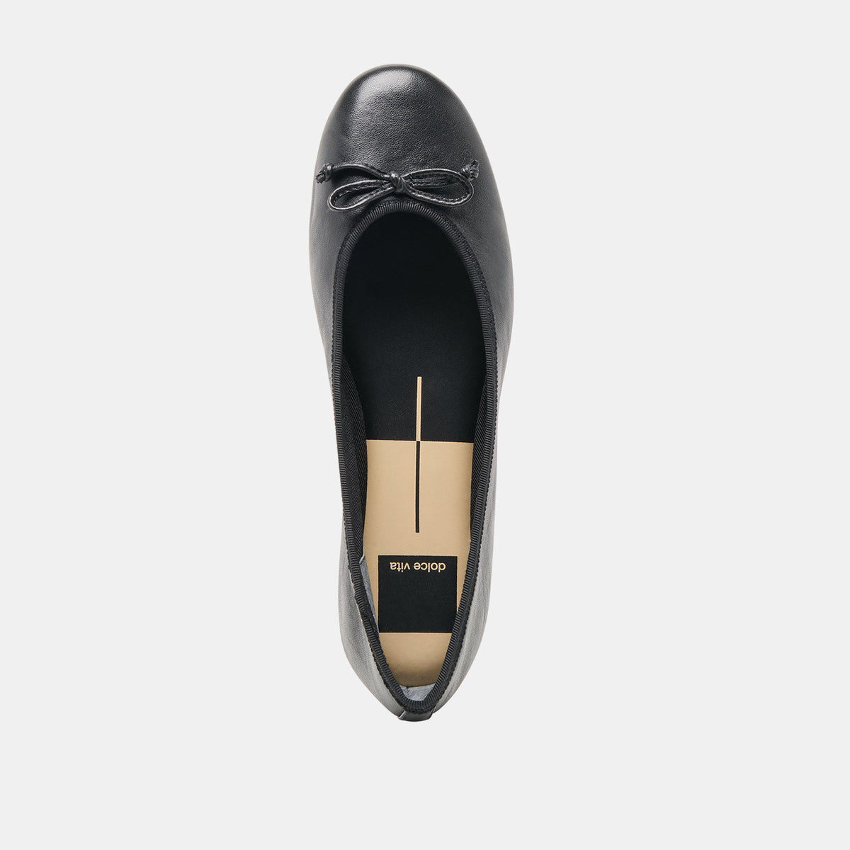 Dolce Vita SHOES Ritla Wide Black Leather Ballet Flats