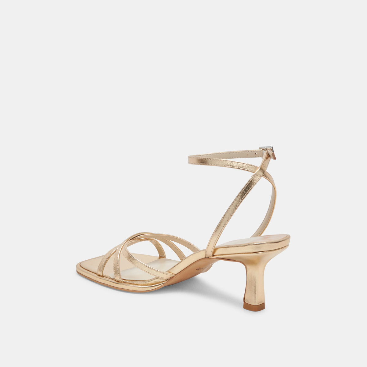 Dolce Vita SHOES Manji Wide Light Gold Metallic Leather Heels