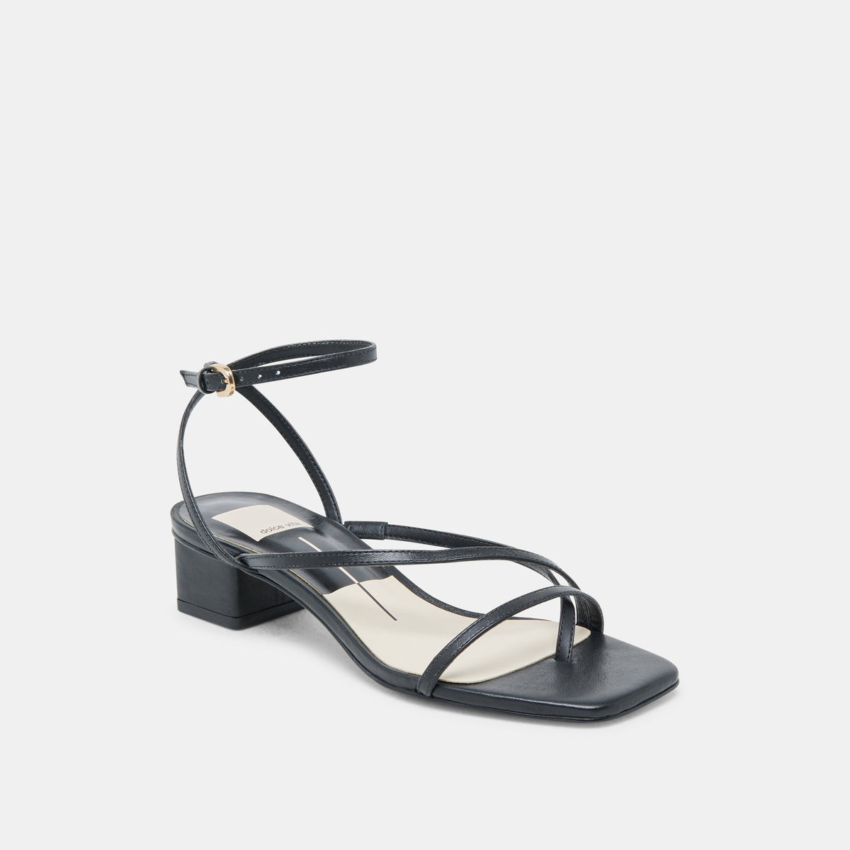 Dolce Vita SHOES Karlos Wide Black Leather Sandals