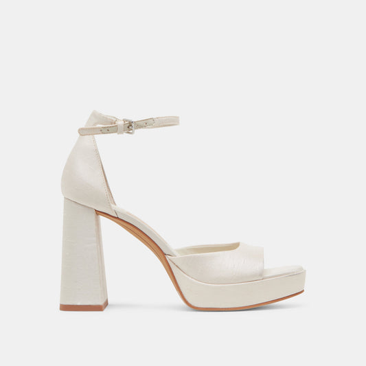 Dolce Vita SHOES PANDRO WIDE HEELS WHITE SATIN
 – Dolce Vita