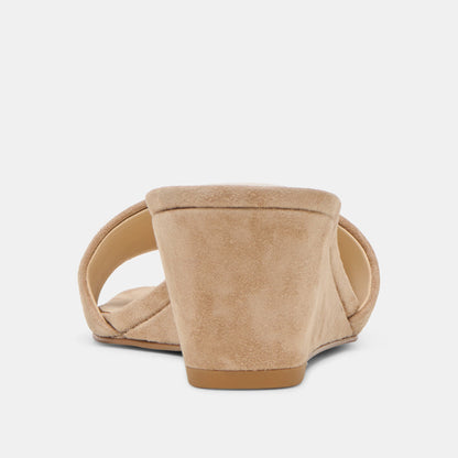 Dolce Vita SHOES Qaily Wide Camel Suede Wedges
