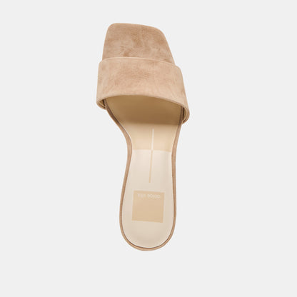 Dolce Vita SHOES Qaily Wide Camel Suede Wedges