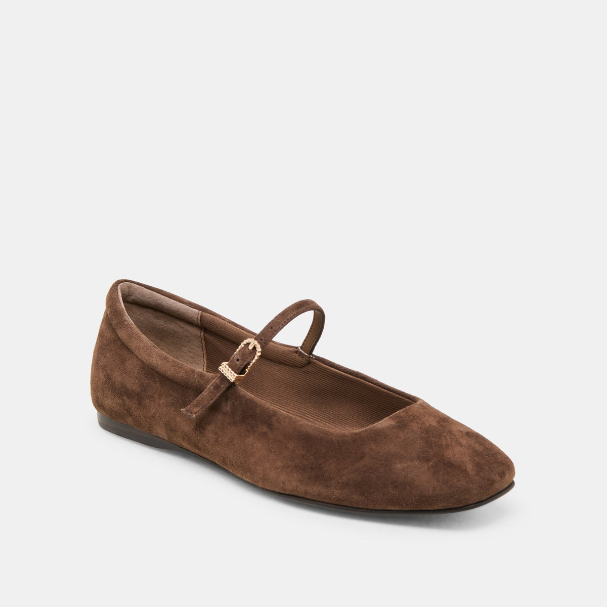 Dolce Vita SHOES Reyes Wide Dk Brown Suede Ballet Flats