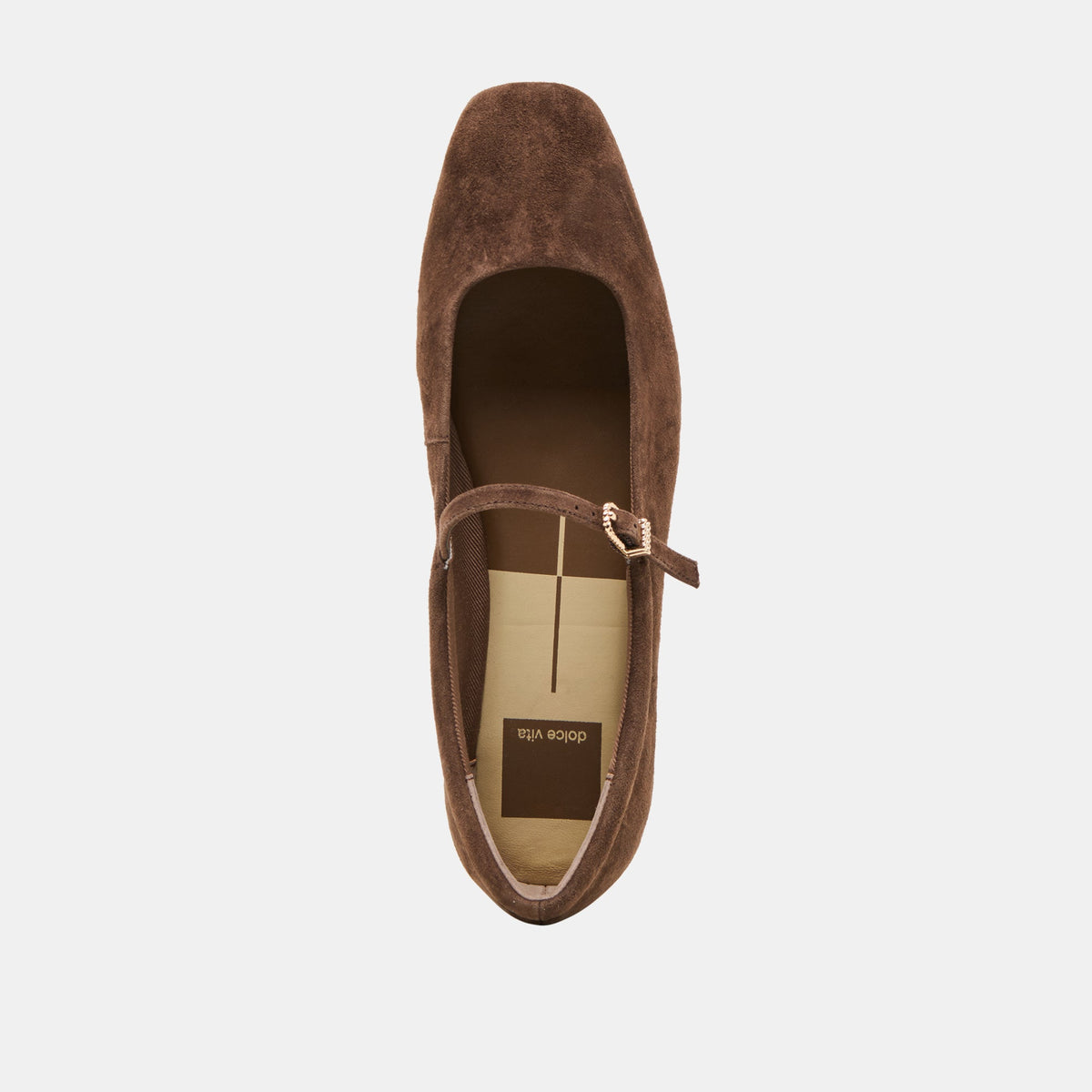 Dolce Vita SHOES Reyes Wide Dk Brown Suede Ballet Flats