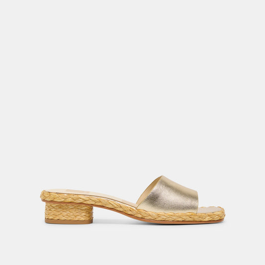 Dolce Vita SHOES Dixi Wide Platinum Leather Sandals