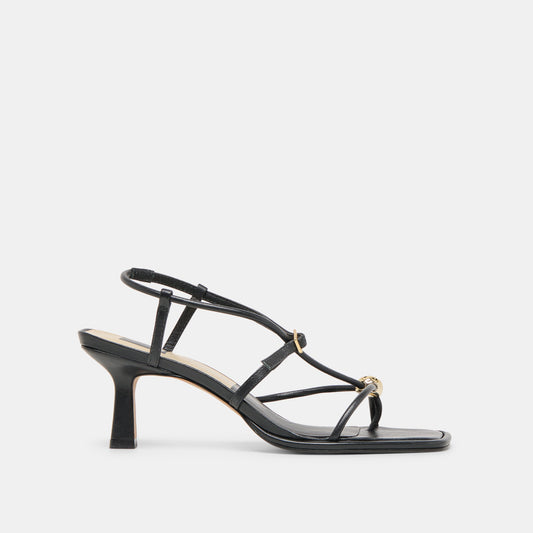 Dolce Vita SHOES Manji Wide Black Leather Heels
