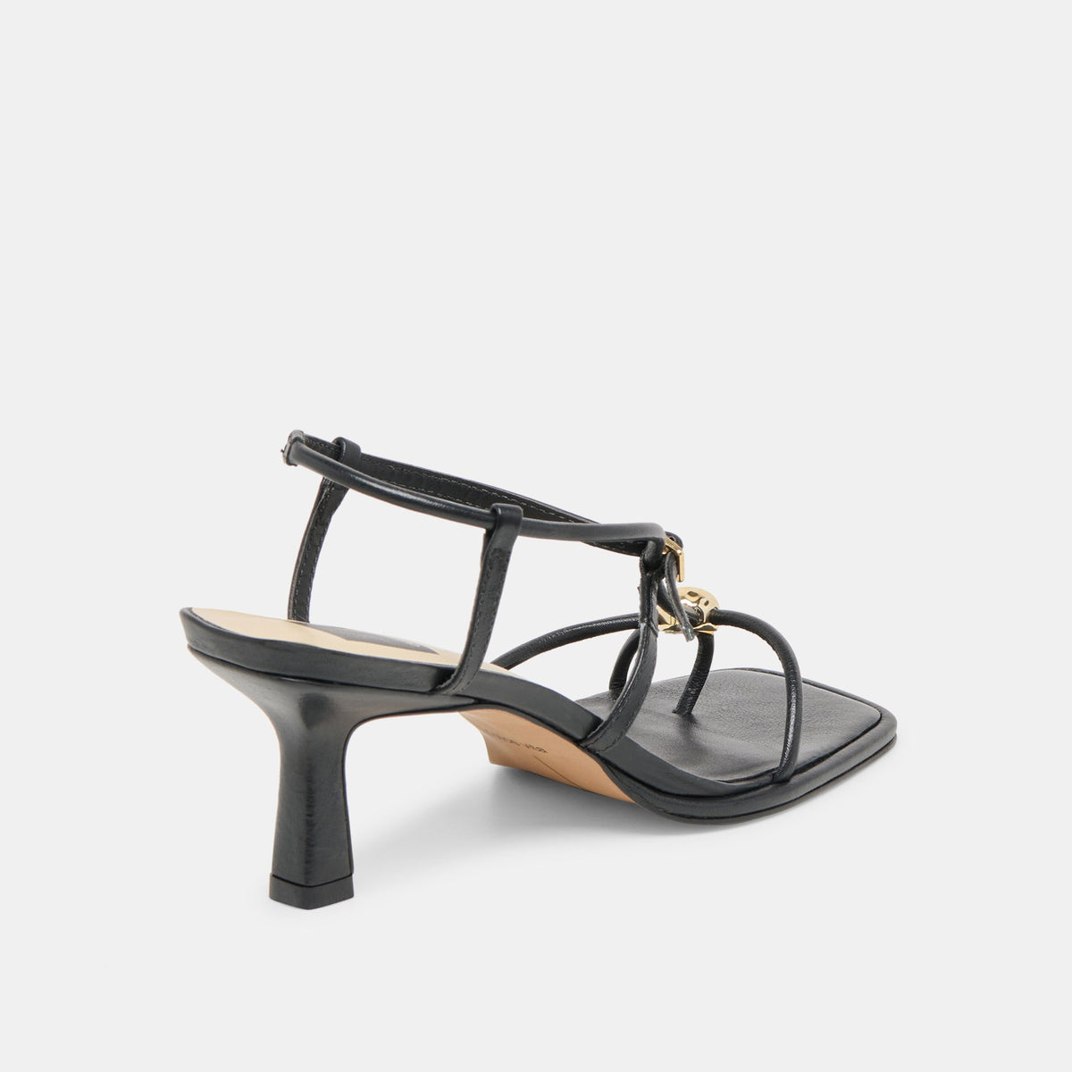 Dolce Vita SHOES Manji Wide Black Leather Heels