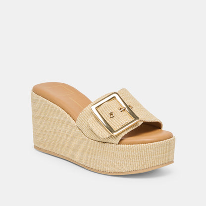 Dolce Vita SHOES Jilian Wide Lt Natural Raffia Wedges